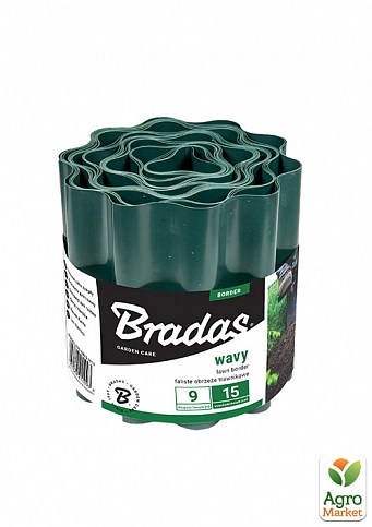Бордюр волнистый, 9м*10см, зеленый, ТМ Bradas OBFG 0910